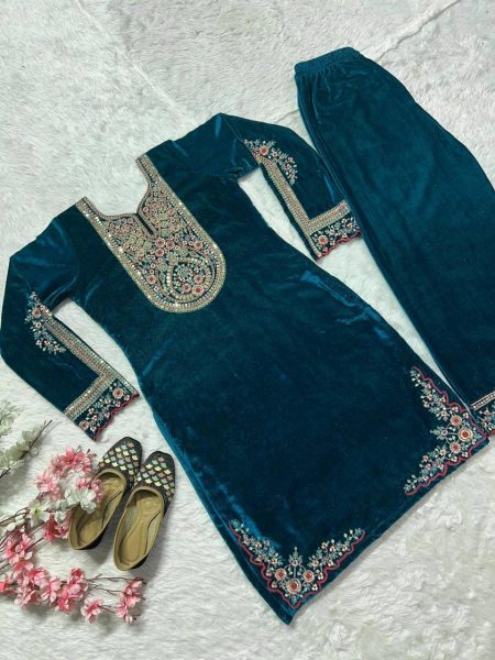 Premium Pakistani Suit in Heavy Velvet with Intricate Detailing Ready To Wear Collection