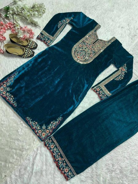 Premium Pakistani Suit in Heavy Velvet with Intricate Detailing Ready To Wear Collection