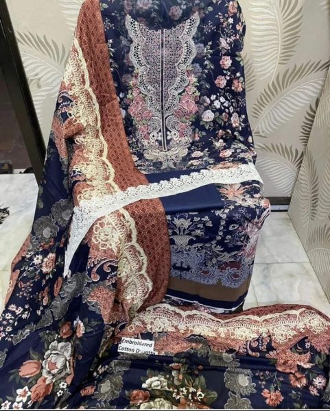 Premium Pure Cotton Embroidered Work Pakistani Suit  Salwar Kameez