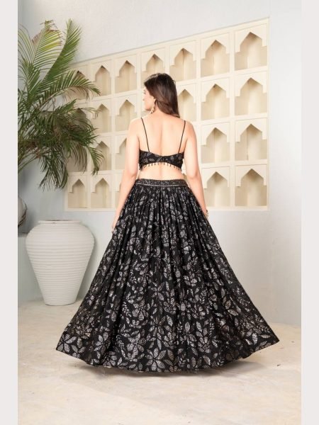 Premium Quality Black Color Embroidered Lehenga Choli  Designer Lehenga Choli