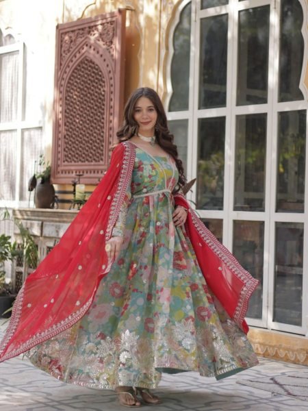 Premium Readymade Alia Cut Anarkali Gown With Dupatta Set For Best Price 