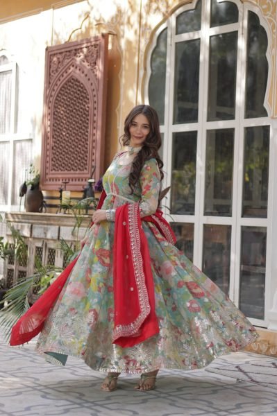 Premium Readymade Alia Cut Anarkali Gown With Dupatta Set For Best Price Ready To Wear Collection