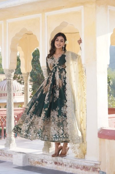 Premium Readymade Alia Cut Gown With Dupatta  Ready To Wear Collection