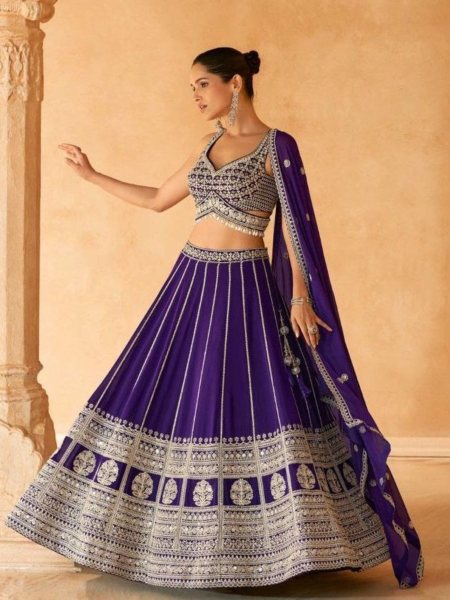 Premium Real Georgette Lehenga Choli With Embroidered Work  Designer Lehenga Choli