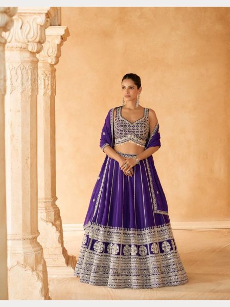 Premium Real Georgette Lehenga Choli With Embroidered Work  Designer Lehenga Choli