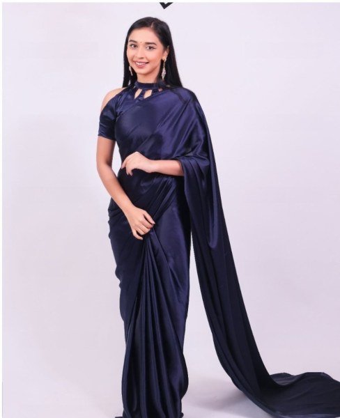 Premium Satin Silk Ready To Wear Saree  Ready To Wear Saree 