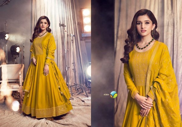 Premium Silk With Sequence Embroidery Work Anarakali Suit Anarakali Gown Wholesale