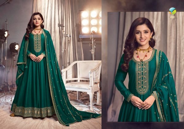 Premium Silk With Sequence Embroidery Work Anarakali Suit Anarakali Gown Wholesale