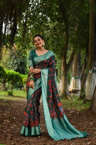 Premium Soft Chanderi Saree With All Over Traditional Kalamkari Print Designer Wedding Sarees Wholesale