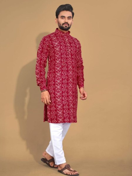  Premium Soft Cotton Foil Print Kurta Pajama  Kurta Pajama Wholesale