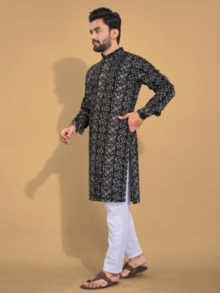  Premium Soft Cotton Foil Print Kurta Pajama  Kurta Pajama Wholesale