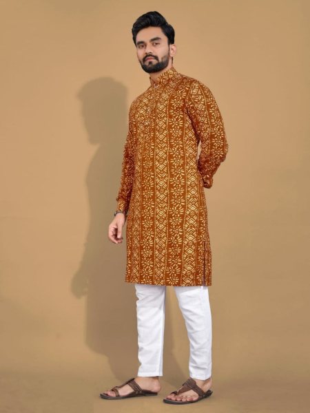  Premium Soft Cotton Foil Print Kurta Pajama  Kurta Pajama Wholesale