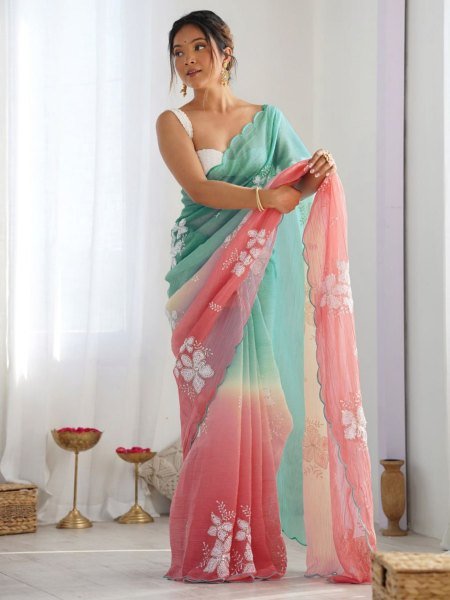 Premium Soft Crush Silk Saree With Sequence Work Reseller Special