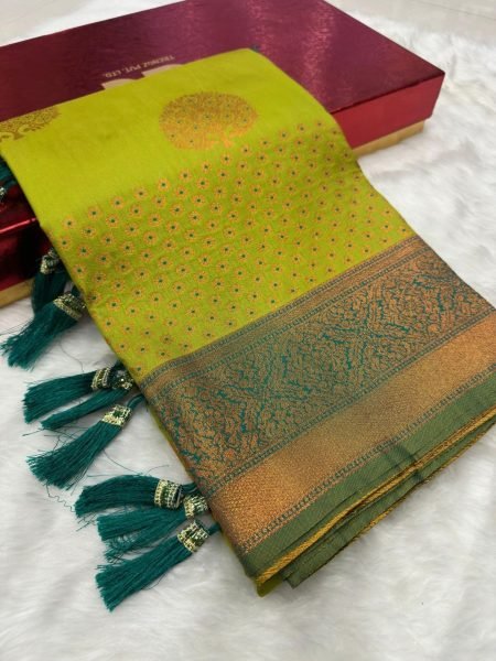 Premium Soft Silk Saree With Copper Zari Border Silk Sarees Wholesale
