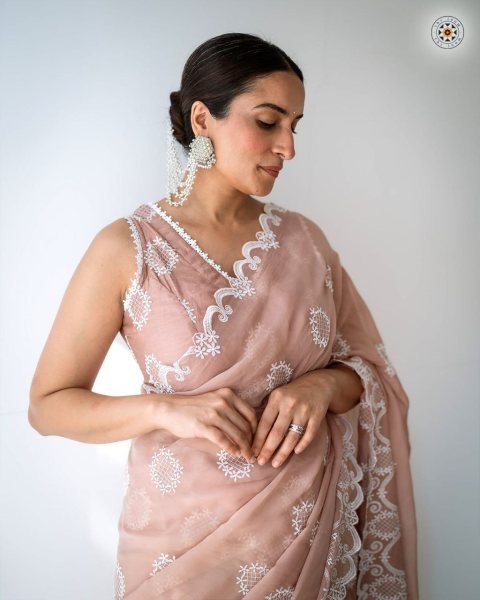 Premium Teby Organza Silk Saree With Embroidery Work  Organza Sarees Wholesale
