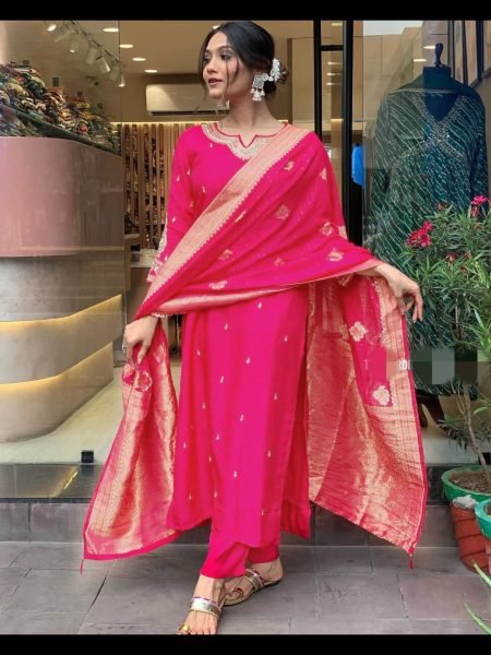 Premium Three Set Kurti With Bottom and Dupatta  3 Piece Kurti Set
