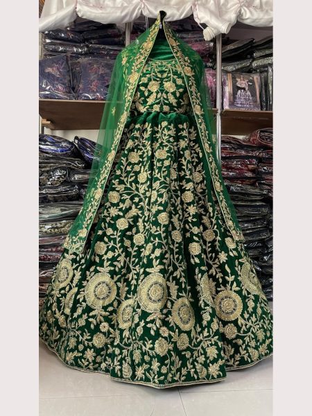 Premium Velvet Embroidery Work Lehenga Choli  Bridal Lehenga Choli