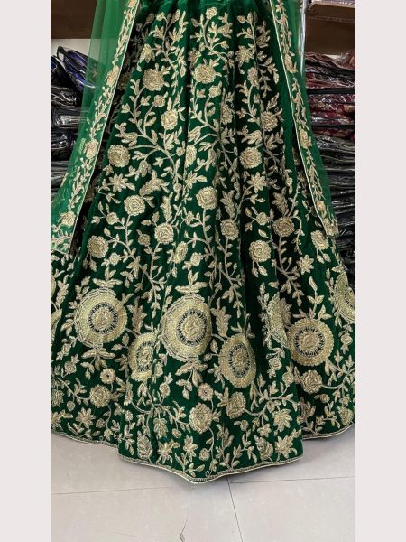 Premium Velvet Embroidery Work Lehenga Choli  Bridal Lehenga Choli