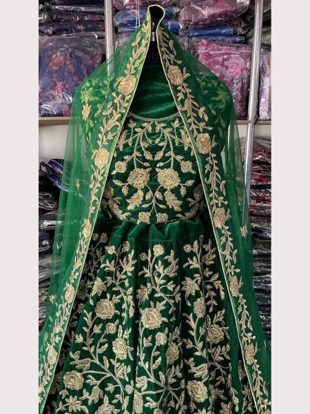 Premium Velvet Embroidery Work Lehenga Choli  Bridal Lehenga Choli