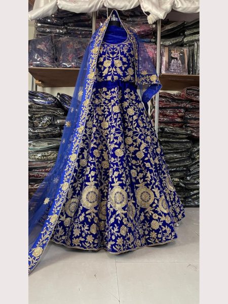 Premium Velvet Embroidery Work Lehenga Choli  Bridal Lehenga Choli