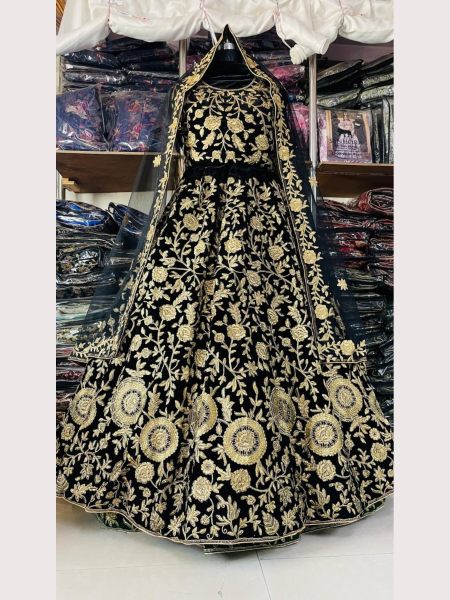 Premium Velvet Embroidery Work Lehenga Choli  Bridal Lehenga Choli