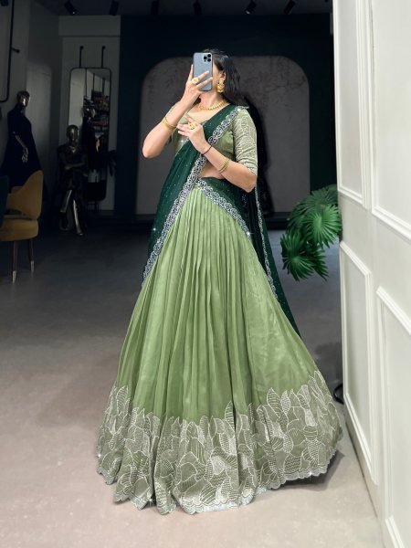  Premium Wedding Festive Collection 2025 Elegant Silver Glossy Lehenga Choli Set Wholesale Price Designer Lehenga Choli