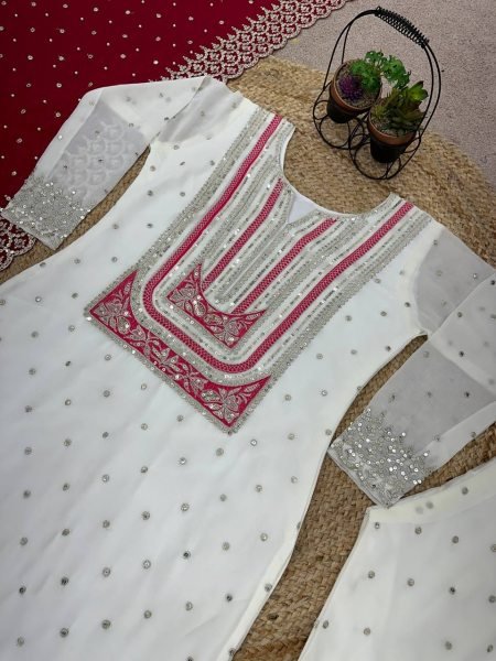 Presenting Eid Georgette Embroidery Work Suits Collection  Ready To Wear Collection