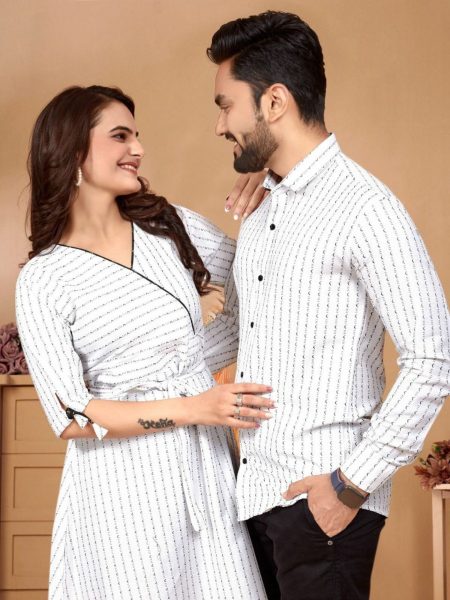 Presenting For Couple Mens Shirt Female Tunic Combo Couple Combo collection 