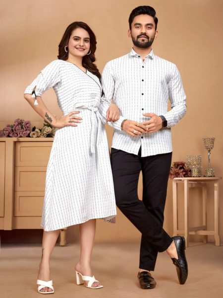 Presenting For Couple Mens Shirt Female Tunic Combo Couple Combo collection 