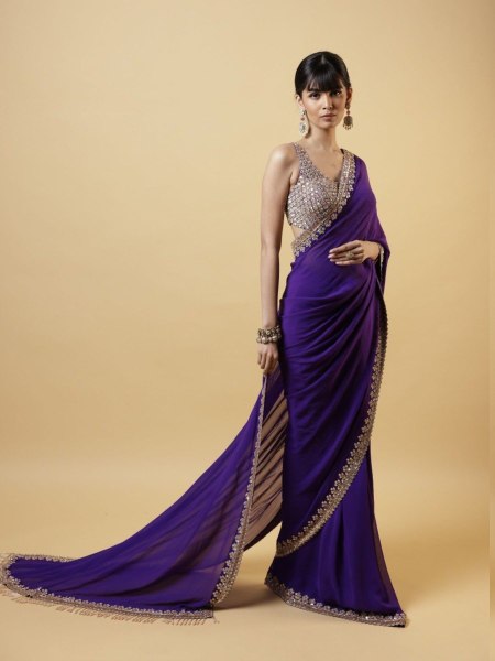 Presenting Heavy Faux Georgette Saree With  Sequence Work Bollywood Fancy Sarees Wholesale