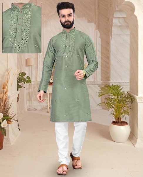 Presenting Men s Traditional wear mirror work  Kurta pant Kurta Pajama Wholesale