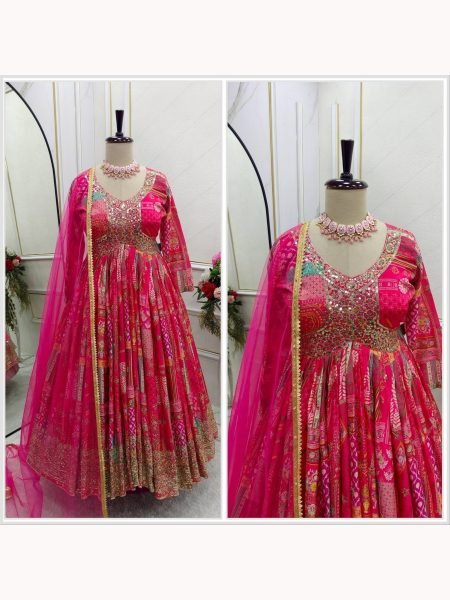 Presenting New Aliya Cut Gown  Pent  Dupatta Set Fully Stitched Ready To Wear Ready To Wear Collection