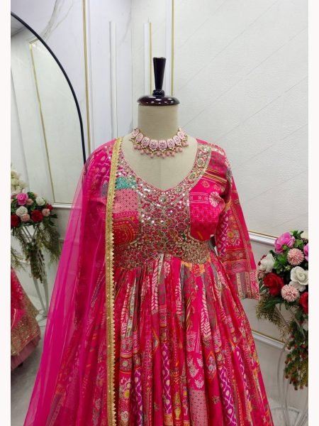 Presenting New Aliya Cut Gown  Pent  Dupatta Set Fully Stitched Ready To Wear Ready To Wear Collection