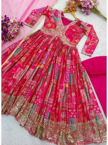 Presenting New Aliya Cut Gown  Pent  Dupatta Set Fully Stitched Ready To Wear Ready To Wear Collection