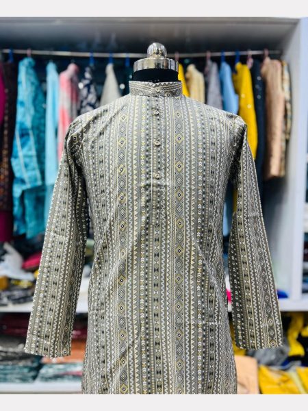 Presenting New Cotton With Heavy Foil Print Kurta Pajama Collction  Kurta Pajama Wholesale