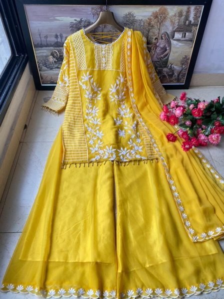 Presenting New Georgette Plazzo Suit  Ready To Wear Collection
