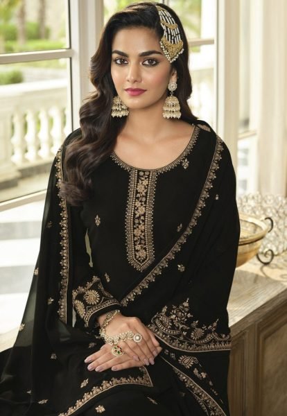 Presenting New Georgette With Embroidery Plazzo Suit  Designer Plazzo Salwar Suits Wholesale