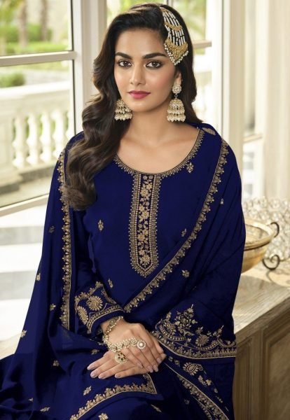 Presenting New Georgette With Embroidery Plazzo Suit  Designer Plazzo Salwar Suits Wholesale