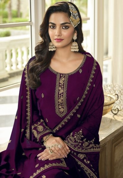 Presenting New Georgette With Embroidery Plazzo Suit  Designer Plazzo Salwar Suits Wholesale