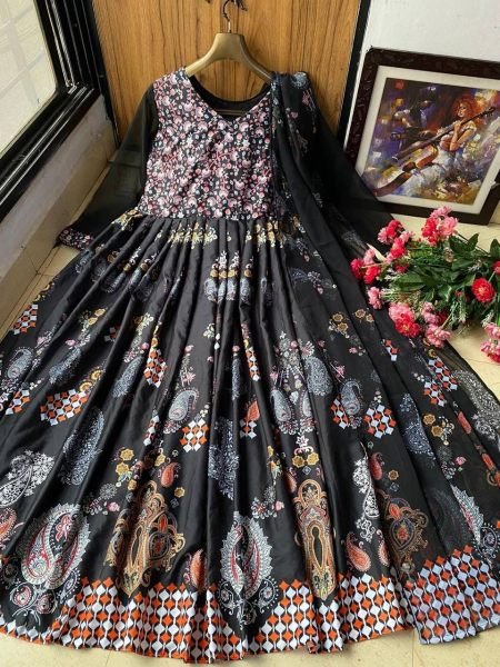 Presenting New Heavy Butter Silk Gown With Dupatta Ready To Wear Collection