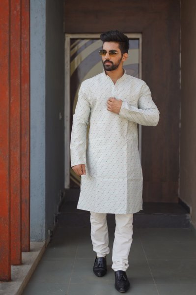 Presenting new heavy j card silk with amboj work traditional kurta Pant Kurta Pajama Wholesale