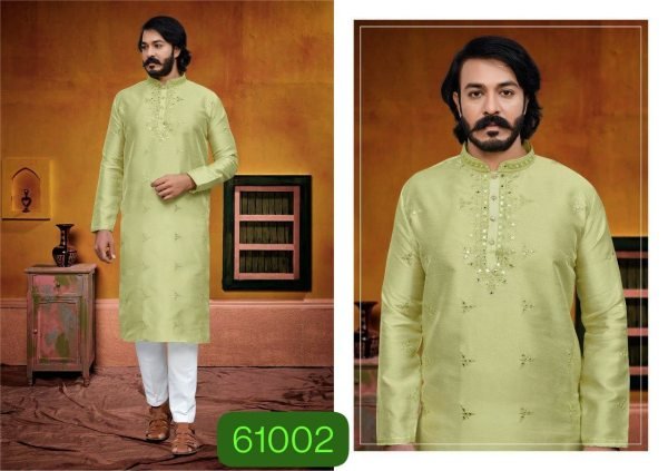 Presenting new silk with print with mirror work traditional kurtas Kurta Pajama Wholesale