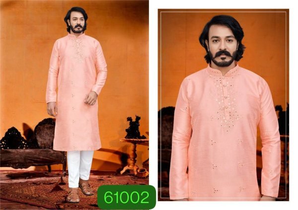 Presenting new silk with print with mirror work traditional kurtas Kurta Pajama Wholesale