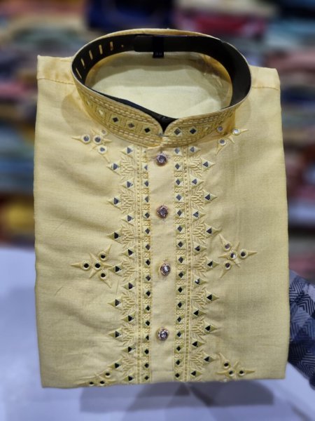 Presenting new silk with print with mirror work traditional kurtas Kurta Pajama Wholesale