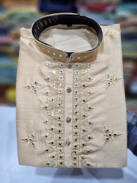 Presenting new silk with print with mirror work traditional kurtas Kurta Pajama Wholesale