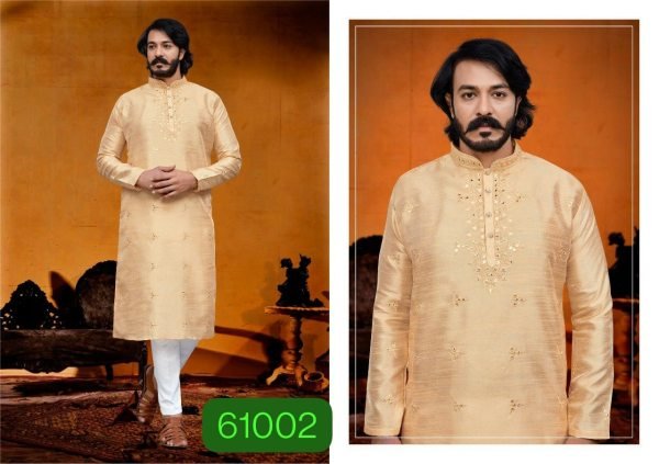 Presenting new silk with print with mirror work traditional kurtas Kurta Pajama Wholesale