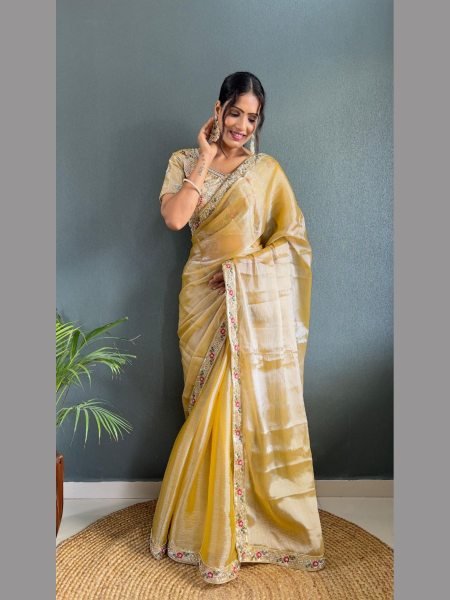 Presenting Premium Burberry Silk Embellished With Beautiful Handwork Border Silk Sarees Wholesale