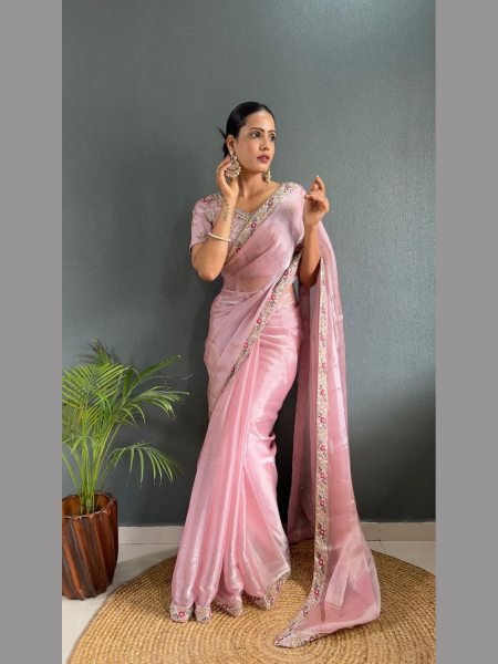 Presenting Premium Burberry Silk Embellished With Beautiful Handwork Border Silk Sarees Wholesale