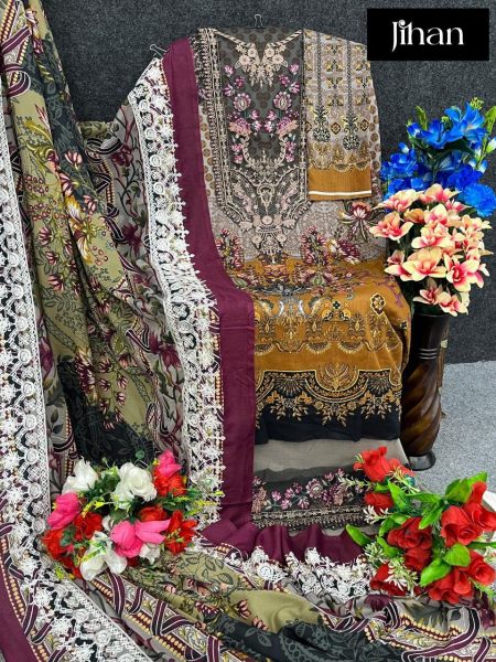 Presenting Pure Cotton Print Embroidery Work Suit  Cotton Salwar Kameez Wholesale