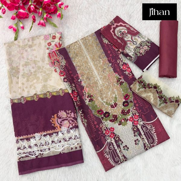 Presenting Pure Cotton Print Embroidery Work Suit  Cotton Salwar Kameez Wholesale